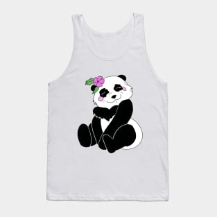 Panda with Flower Tank Top